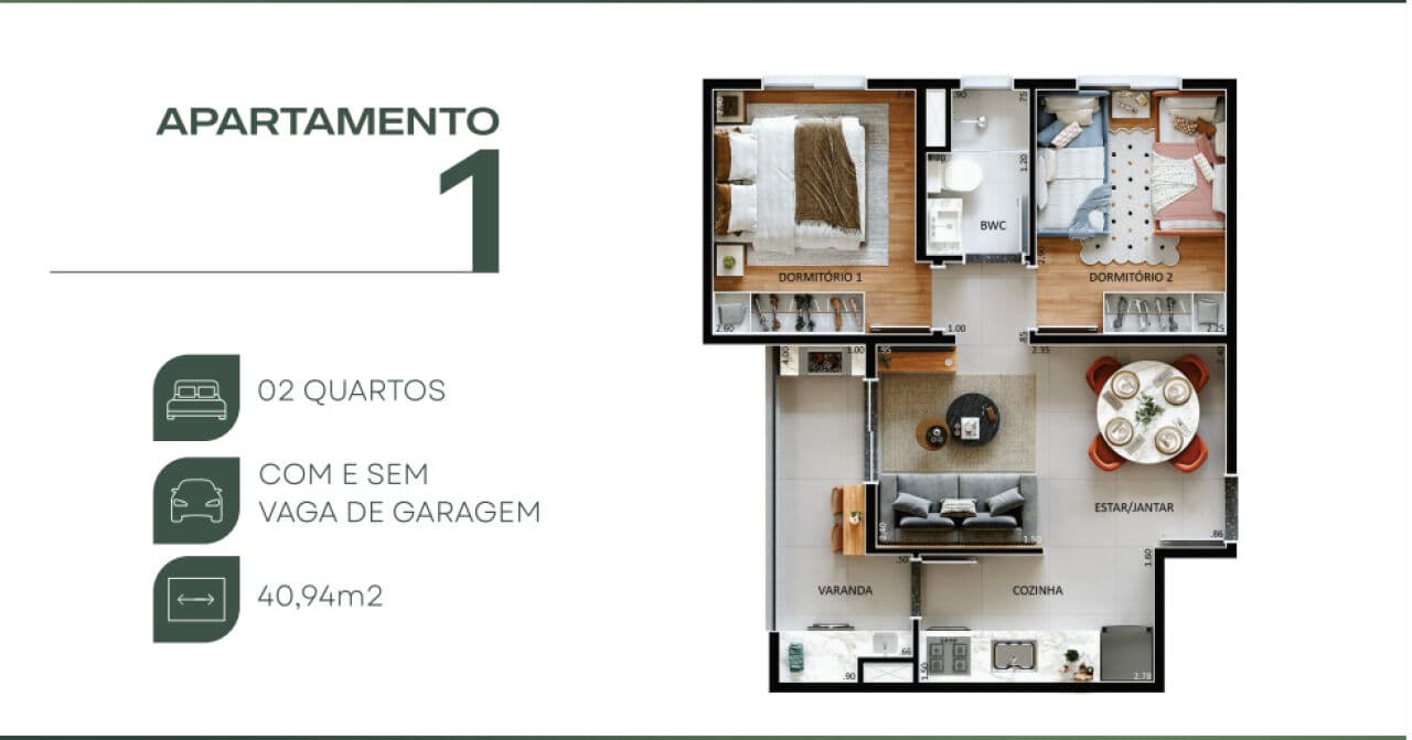 Apartamento Grand Spazio - 2 dorm, varanda gourmet